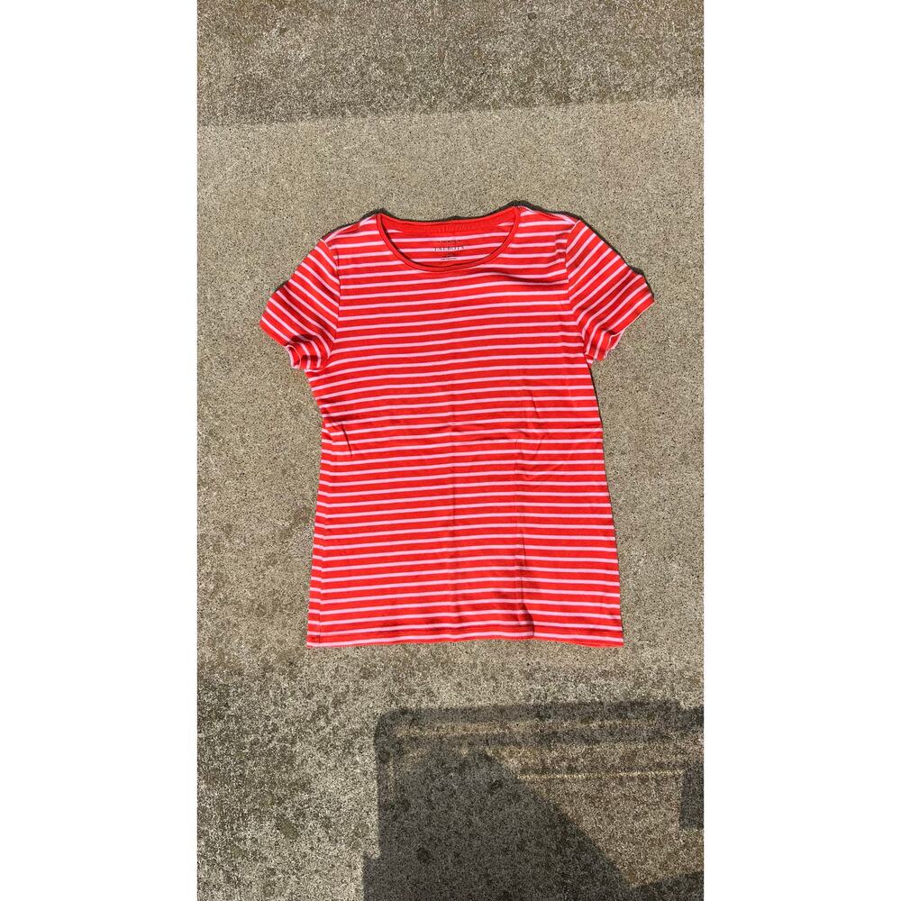 Talbots Blouse Women Size Small Stripe The Talbots Tee Crewneck Short Sleeve Top